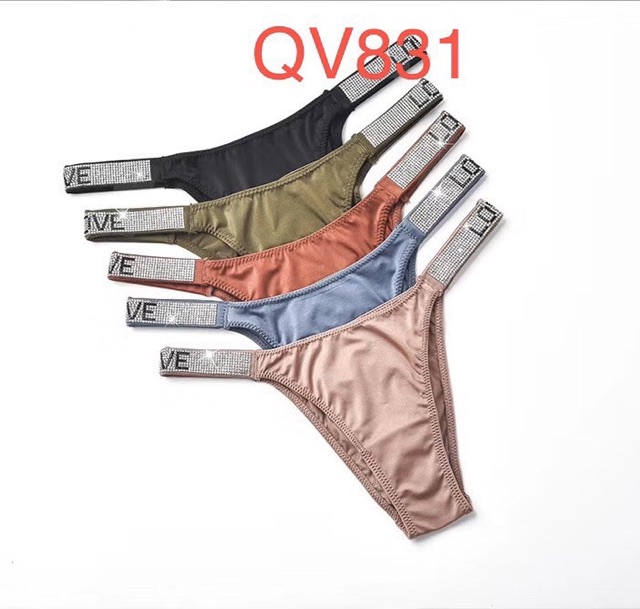 Quần lót lọt khe đính đá siêu xinh chữ Love