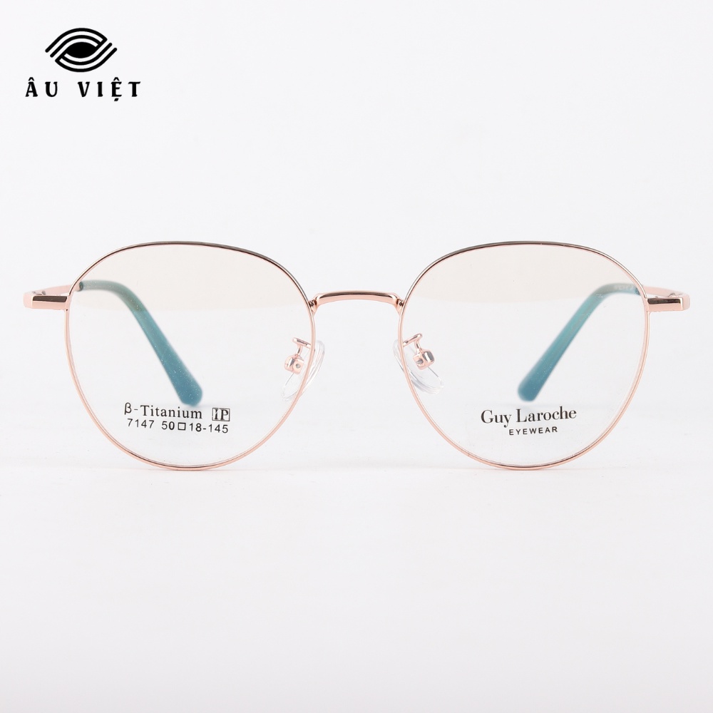 Gọng kính GL 7147 dáng tròn màu vàng/bạc/đen Full box