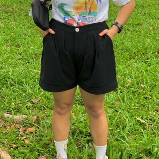 Quần short bigsize , quần short thun màu đen co giãn cho nàng béo