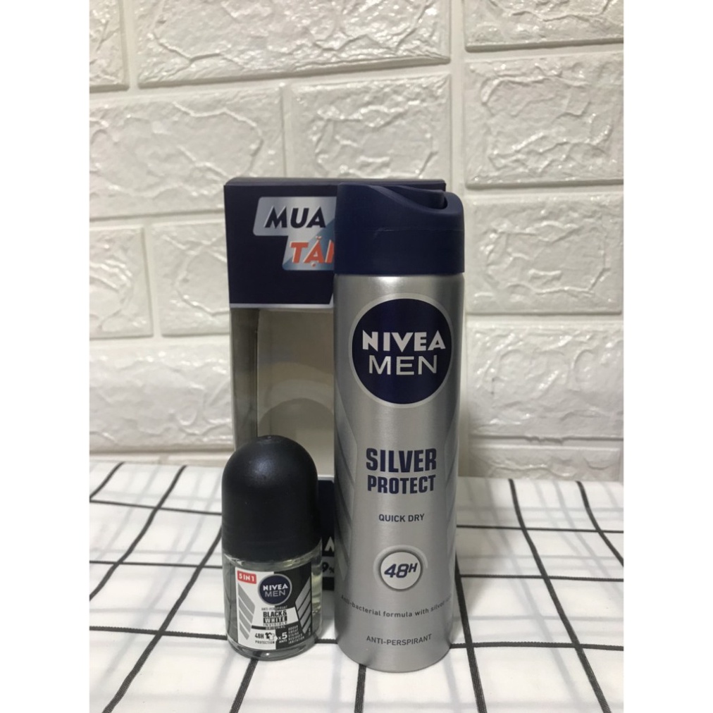 [MUA 1 TẶNG 1] Xịt Khử Mùi Nivea Men mát lạnh 150ml  Tặng Kèm Lăn Ngăn Mùi Nivea Men