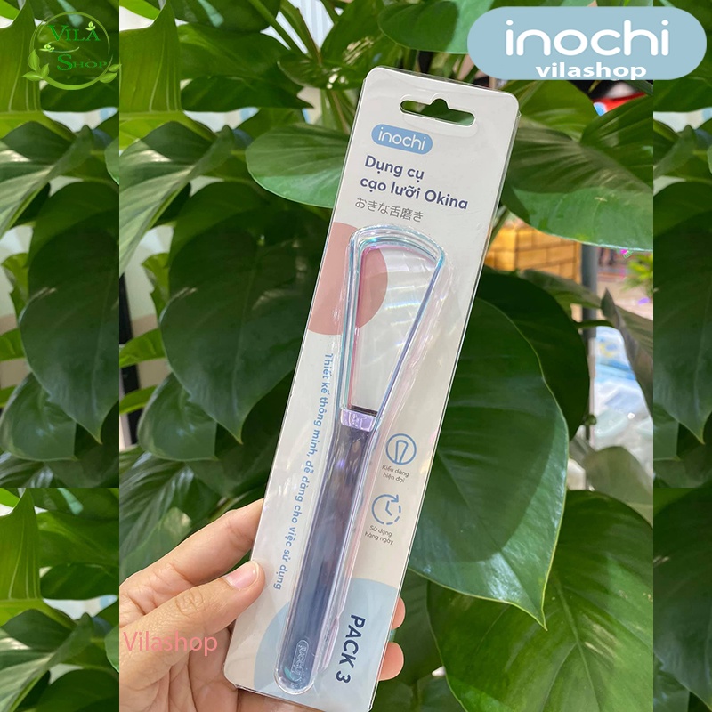 [ Combo 3 Cây ] Cây Cạo Lưỡi, Nạo Lưỡi, Vệ Sinh Lưỡi Người Lớn Nhiều Hình Dáng Nhựa PETG, Hạt Màu Cao Cấp Inochi