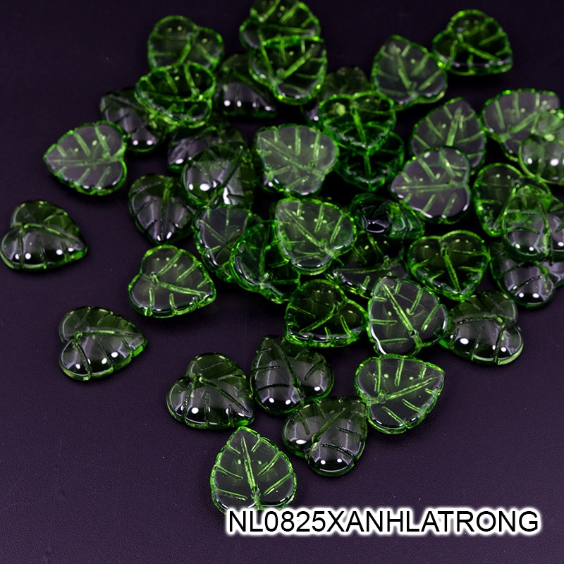 5 lá thủy tinh hình trái tim - 14*15mm - nguyên liệu làm trâm