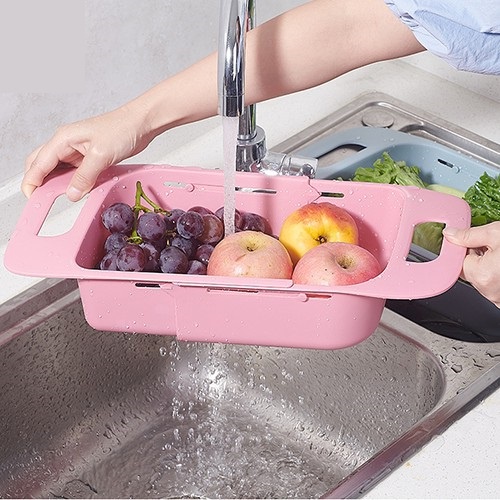 Rổ Rút Gọn Làm Bằng Nhựa Lúa Mạch, Tiện Lợi Cho Công Việc Nội Trợ