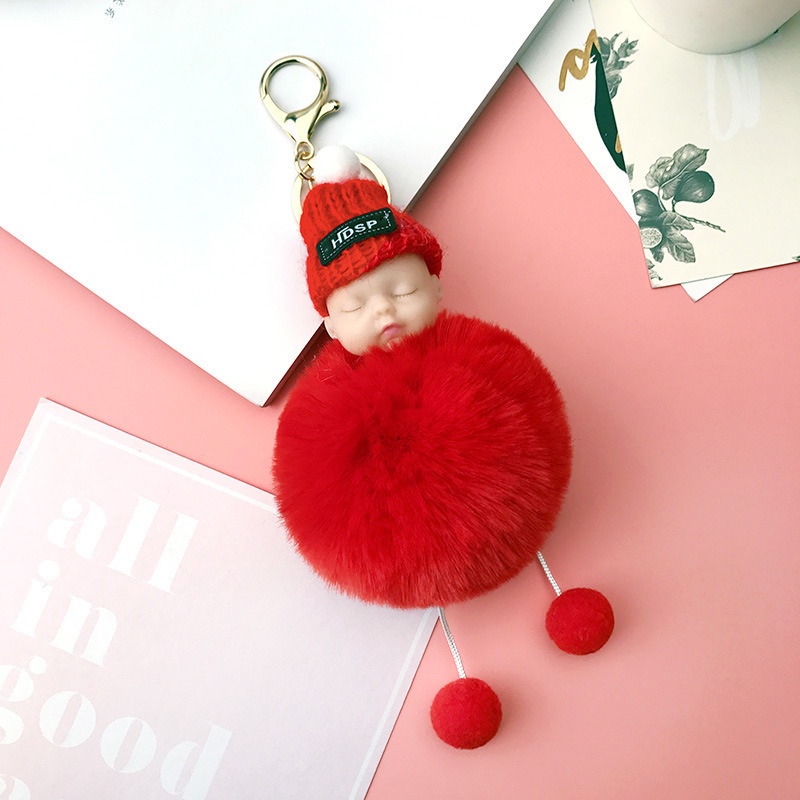 Móc Khóa Búp Bê Nhồi Bông Đang Ngủ Dễ Thương