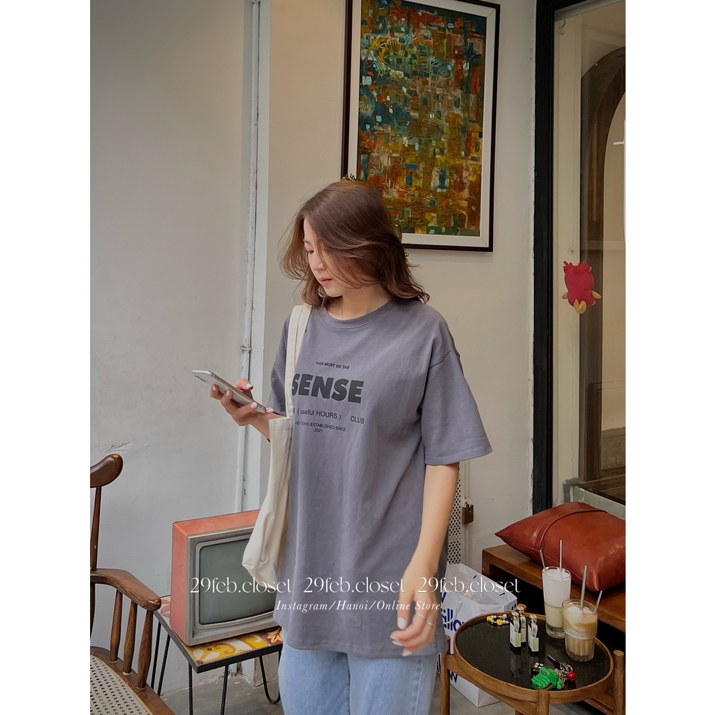 [Ảnh thật/Video] Áo phông oversize in SENSE tag 3158, mặc đôi nam nữ - 29feb.closet - A17