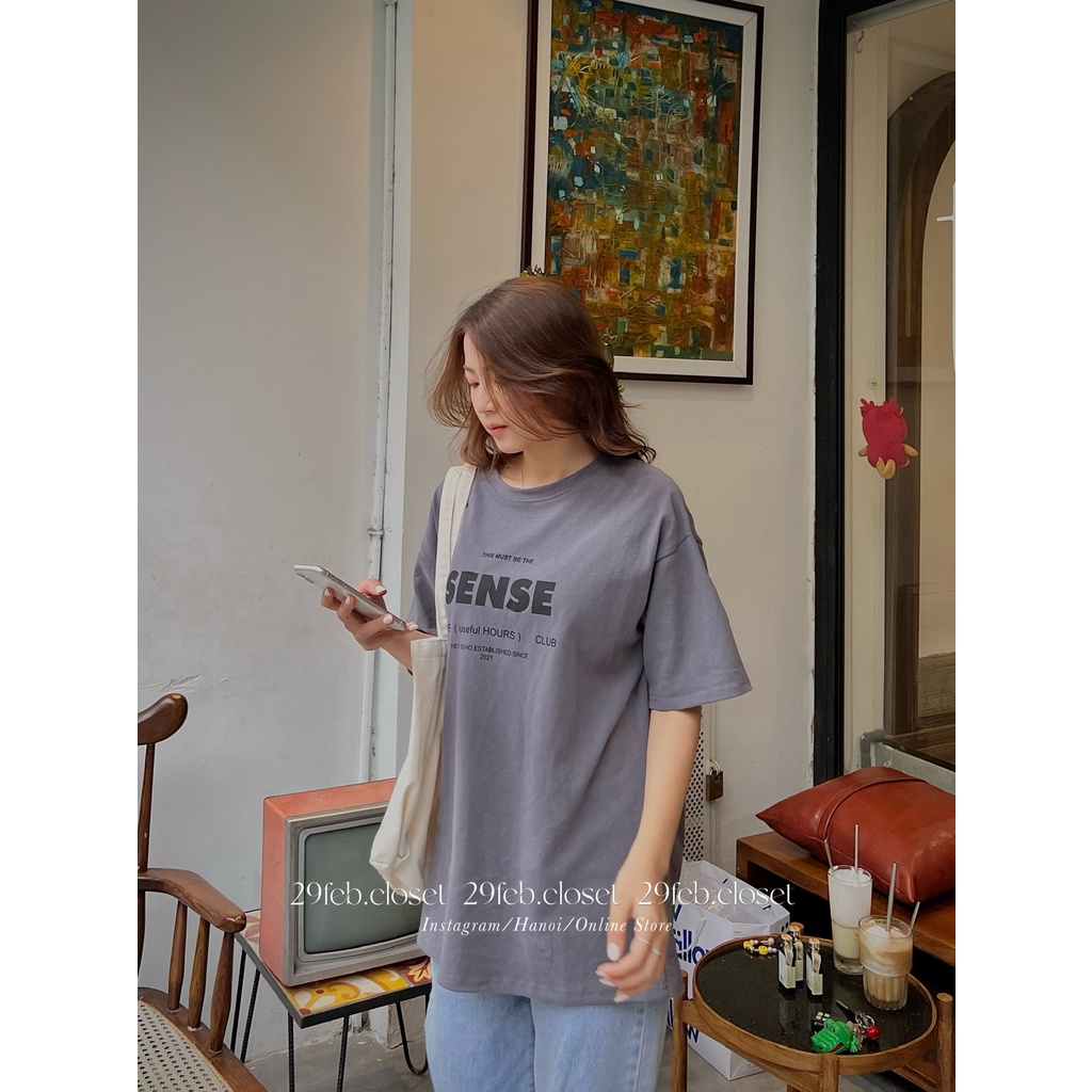 [Ảnh thật/Video] Áo phông oversize in SENSE tag 3158, mặc đôi nam nữ - 29feb.closet - A17 | BigBuy360 - bigbuy360.vn