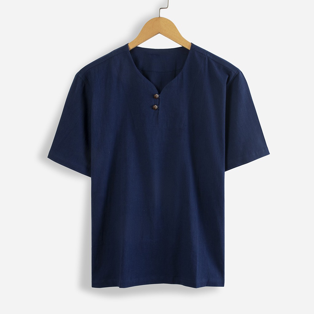 Áo Đũi Nam Cộc Tay Đẹp Loại 1 Cổ V, Chất Đũi Mềm, Mát R.Menswear | BigBuy360 - bigbuy360.vn