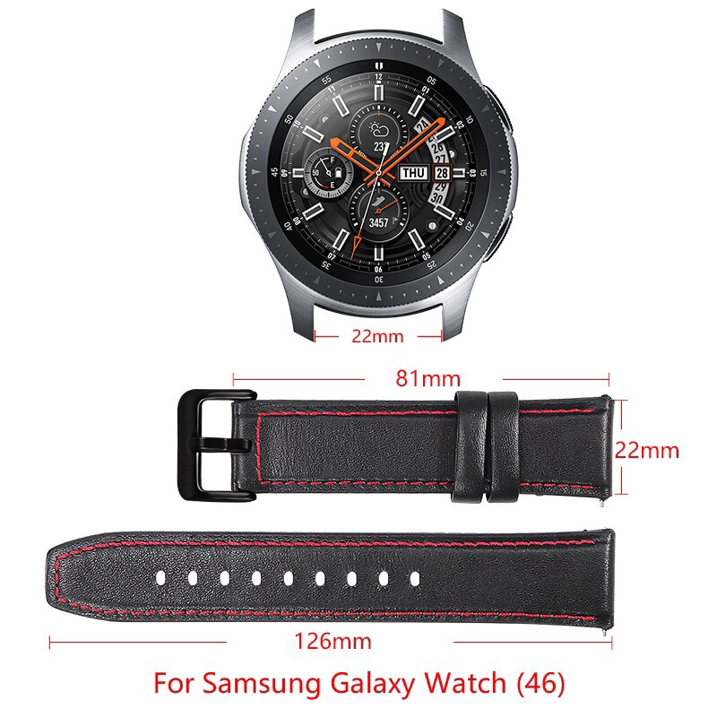 Dây Đeo Bằng Da 22mm Cho Đồng Hồ Thông Minh Samsung Galaxy Watch 46/samsung Gear S3 Frontier/Classic S2 S4