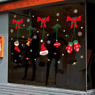 Decal trang trí dây thả nơ noel