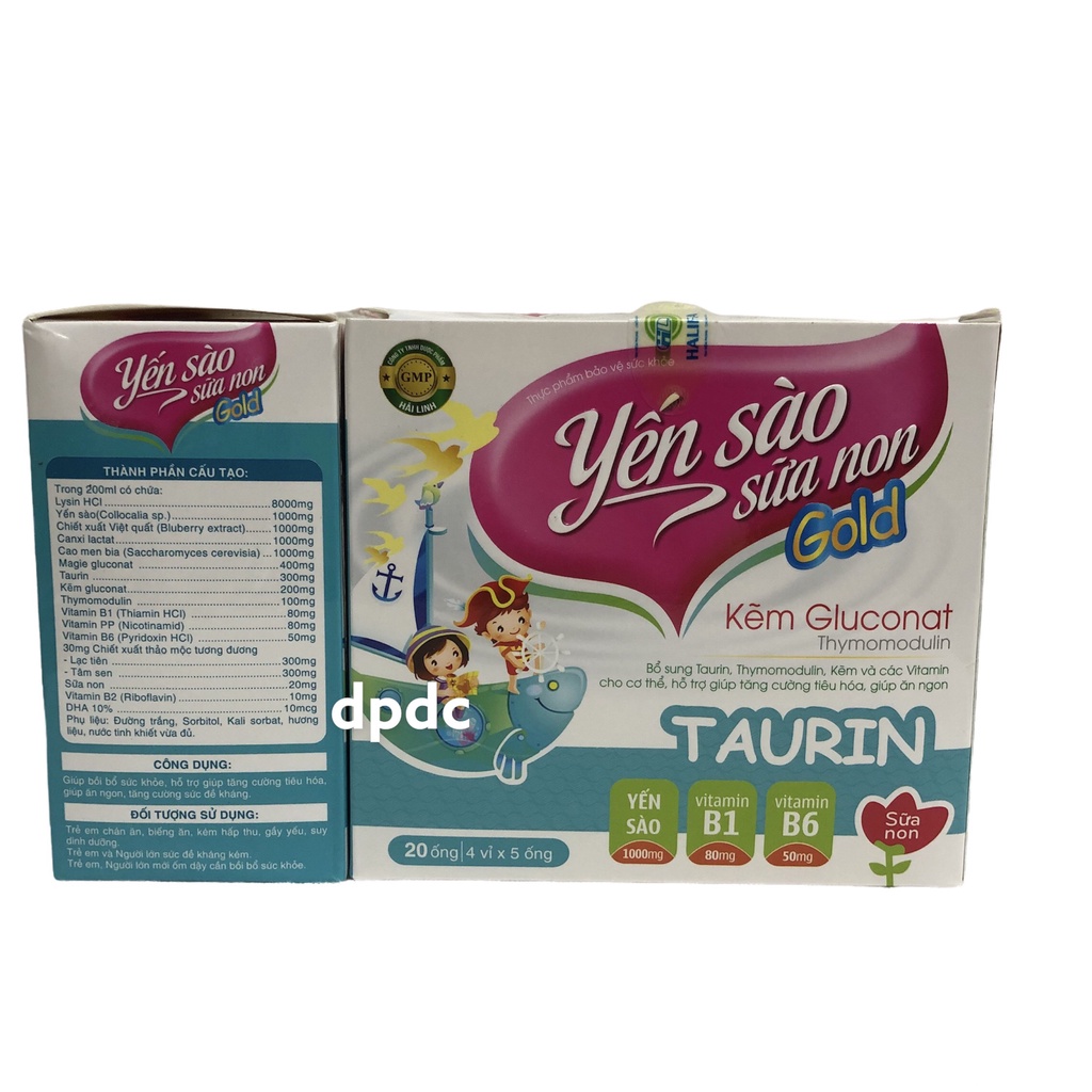 [Combo 02 hộp] Siro Yến Sào Sữa Non gold hỗ trợ tiêu hóa, giúp ăn ngủ ngon, bổ sung vitamin, khoáng chất cho cơ thể