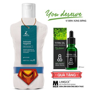 Gel Vệ Sinh Nam 250g LANGCE TẶNG Tinh dầu Massage Titan 10ml
