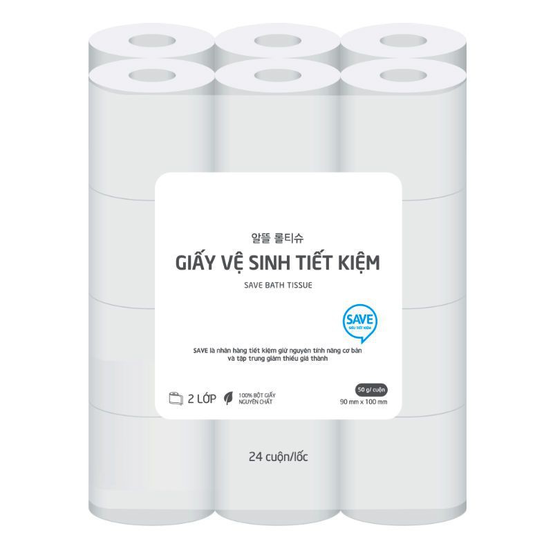 Giấy Vệ Sinh Tiết Kiệm 2 Lớp Lốc 24 Cuộn Lotte Hàn Quốc Chính Hãng Giá Sale