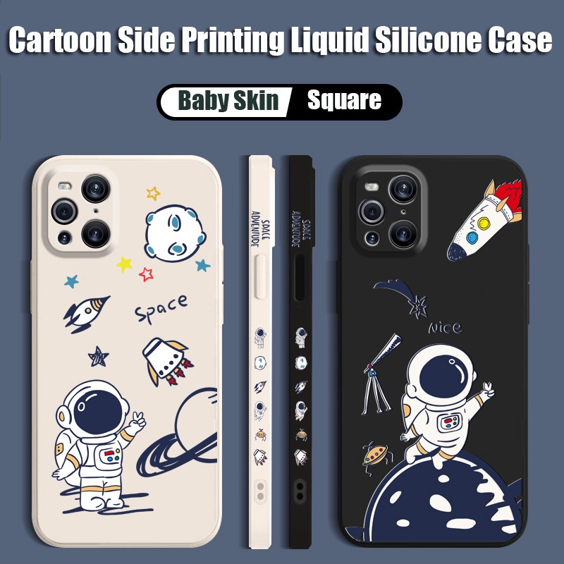 Ốp Điện Thoại Silicon Dẻo Họa Tiết Phi Hành Gia Dễ Thương Cho Oppo Find X3 R17 Pro Find X2 Neo Lite R15 R9S R9 F1 Plus F19 Pro +