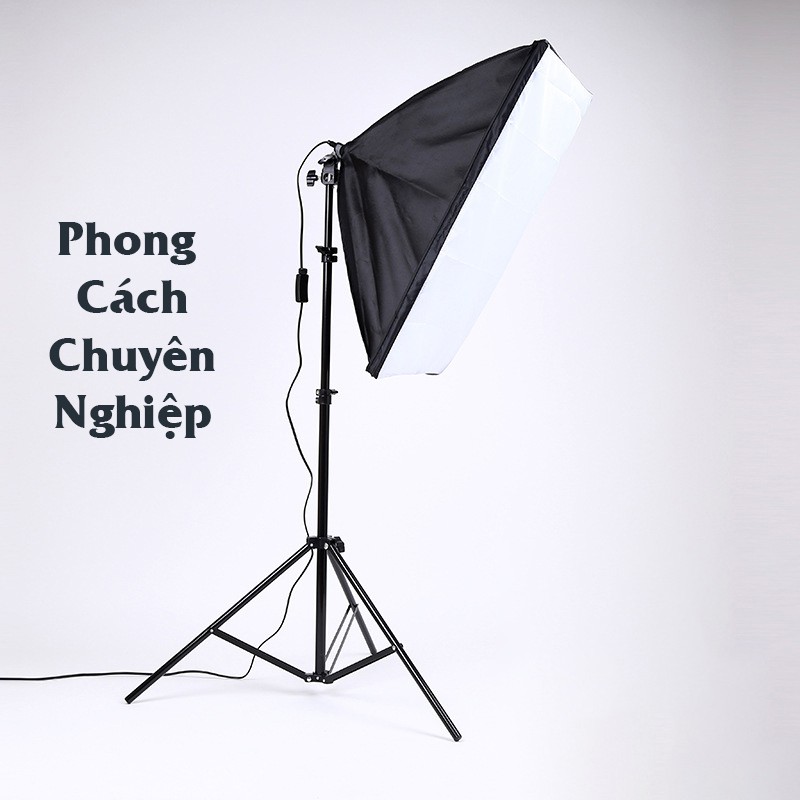 Đèn livestream - Bộ Đèn Studio XT5A Có Remote - Kèm Softbox 50x70cm, Chân Đèn 2m, Bóng Led Bulb 150W