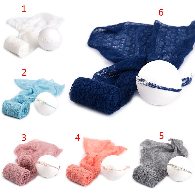 Set 2 Chăn Quấn Co Giãn Dùng Làm Phụ Kiện Chụp Ảnh Cho Bé Sơ Sinh