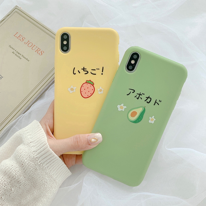 Ốp điện thoại họa tiết bơ và dâu tây cho iPhone11/11Pro 11Pro Max X XR XS XS MAX 78 Plus SE | BigBuy360 - bigbuy360.vn
