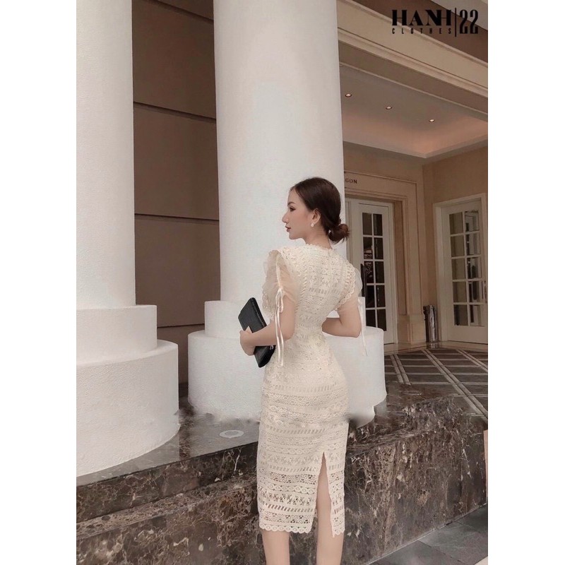 Váy ren tay lưới