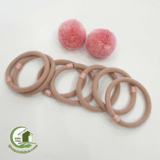 Ba cục bông len màu hồng