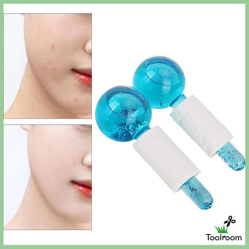 Quả Cầu Pha Lê Làm Mát Chăm Sóc Da Mặt Cổ Màu Hồng