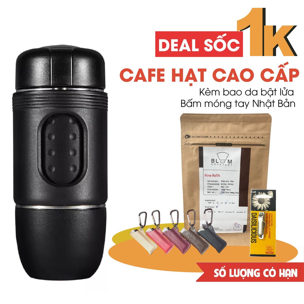 [BẢN 2021] Máy pha cafe cầm tay cao cấp STARESSO MINI - máy pha cafe espresso chính hãng | Bảo hành 1 năm