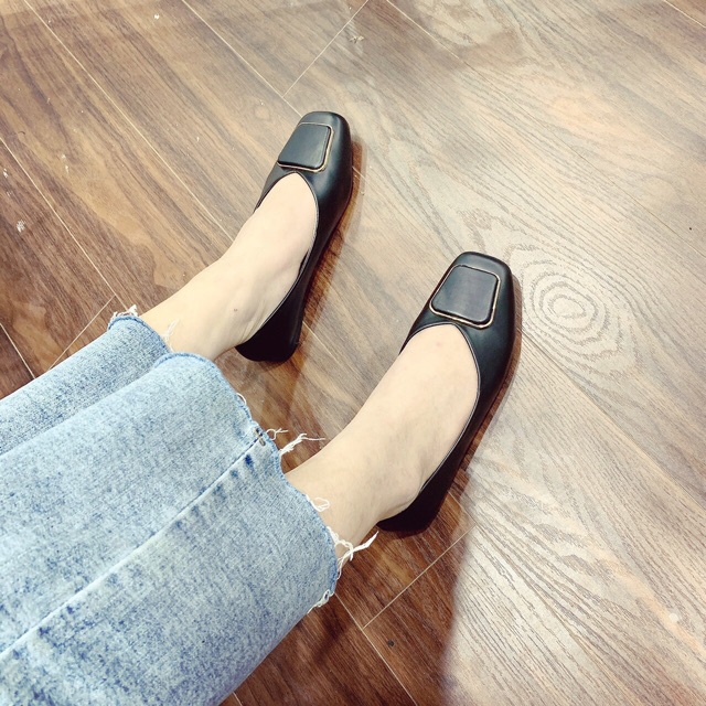 [HÀNG SẴN] GIÀY BÚP BÊ KHOÁ VUÔNG