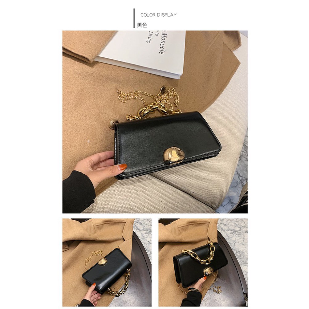 Túi xách nữ, túi đeo chéo da trơn khóa tròn thời trang Hàn Quốc siêu xinh TX28  - Chip Xinh