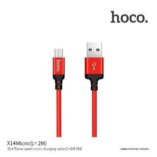 Cáp Sạc Dây Dù Hoco X14 Cổng MicroUSB (Hỗ Trợ Sạc Nhanh)