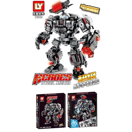 [Mã LIFE1003NW giảm 10% đơn 200K] (có sẵn) lắp ráp mô hình Super Heroes Ironman LY 76013 HEROES STEEL MECHA