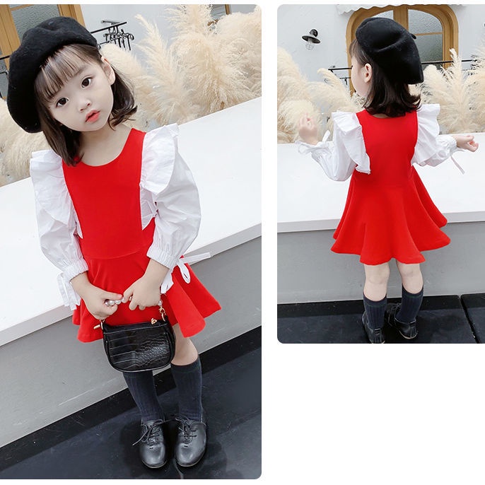 Đầm Công Chúa Tay Dài Thời Trang Xuân Hè Hàn Quốc Dễ Thương Cho Bé Gái