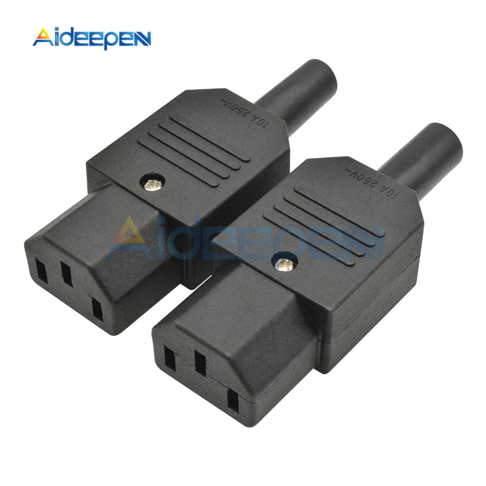 5PCS/Lot AC-013A AC 250V 10A Female Power Adapter 3 Terminals IEC320 C13 AC Power Connector 3 Pins Iron Core