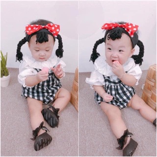 Băng đô nơ tóc giả cho bé