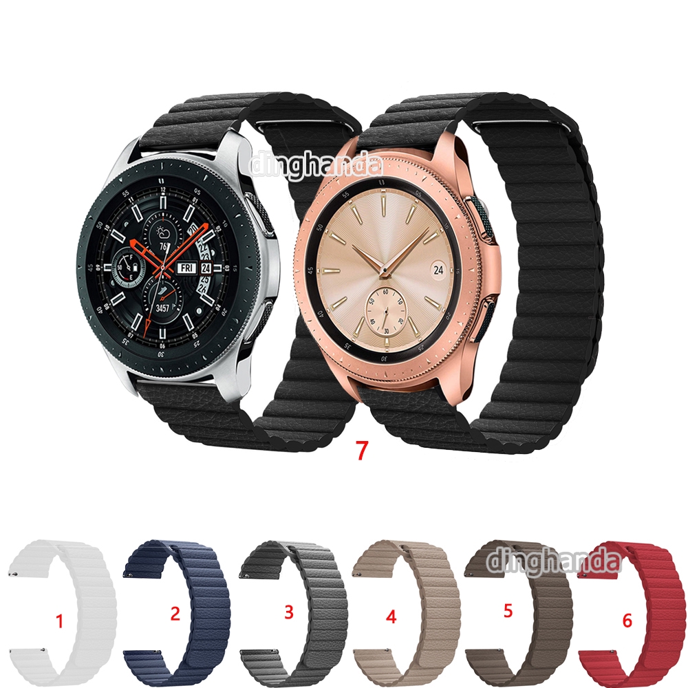 Dây đeo thay thế chất liệu da vân sọc gân cho đồng hồ thông minh Samsung Galaxy 42mm 46mm