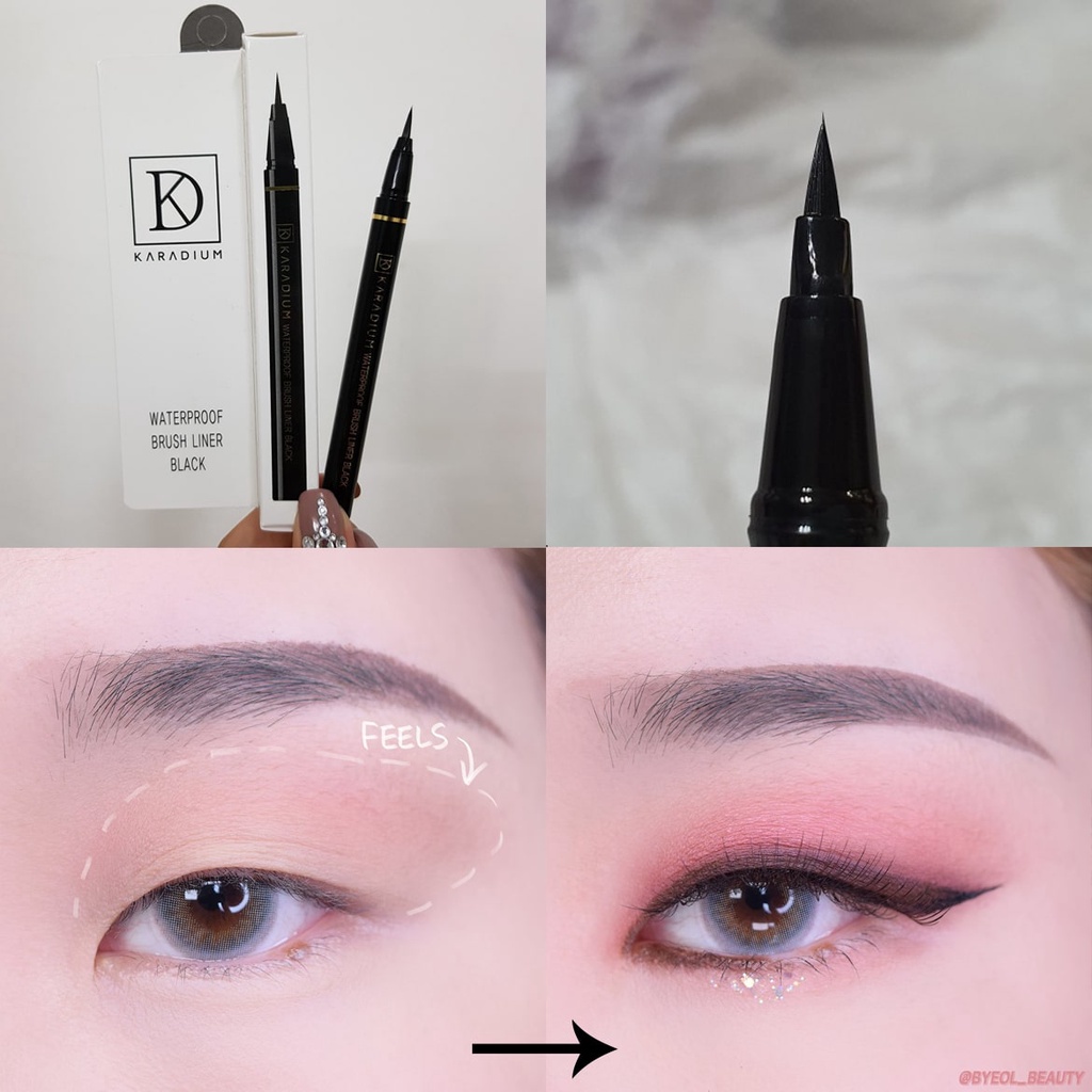 Bút Kẻ Mắt Karadium Waterproof Brush Liner Black