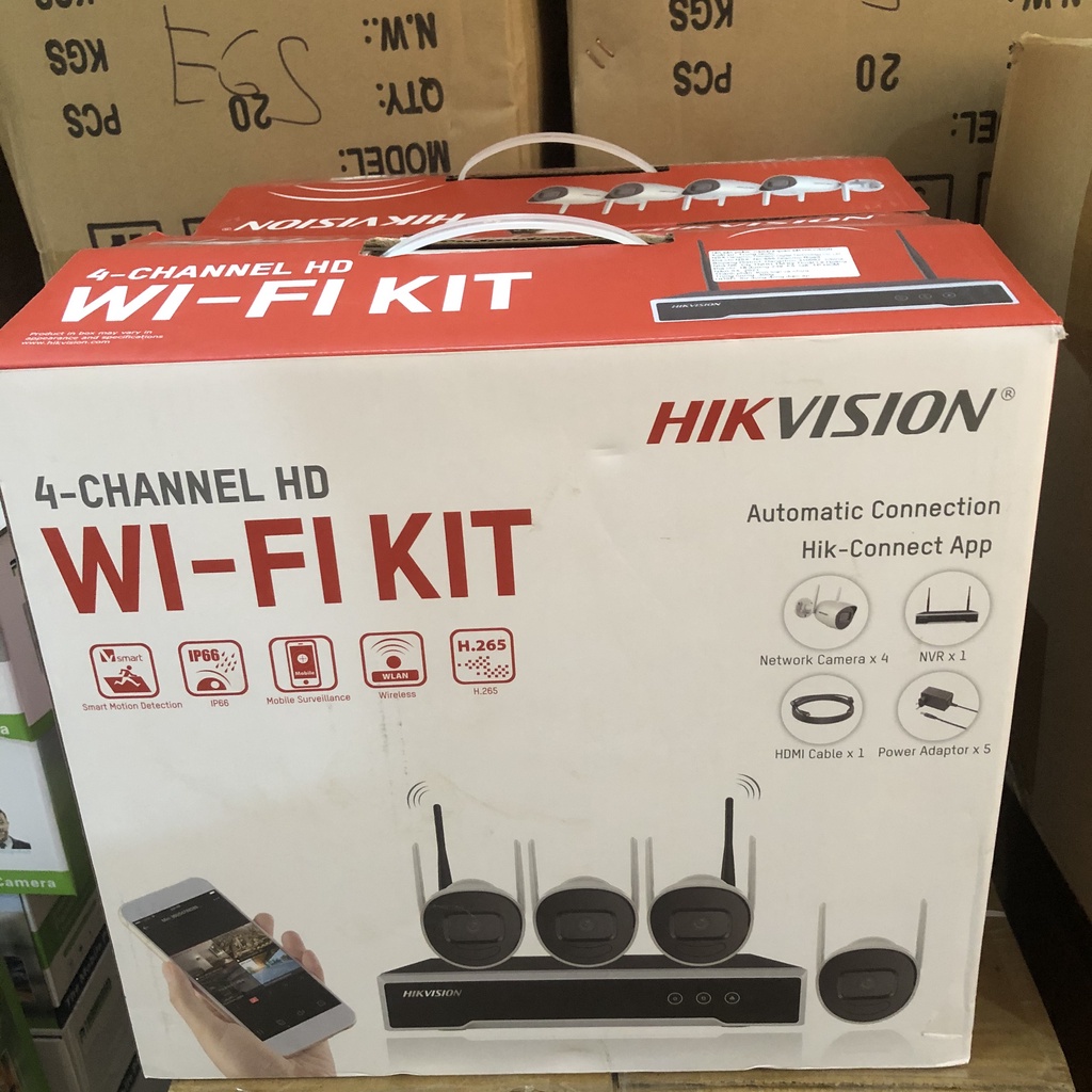 BỘ KIT WIFI HIKVISION 4 CAMERA NK42W0H full HD1080p  kèm HDD - Chính hãng bảo hành 24 tháng