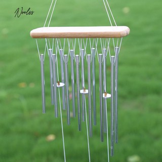 Chuông gió thiết kế bằng gỗ màu trắng trang trí sân vườn