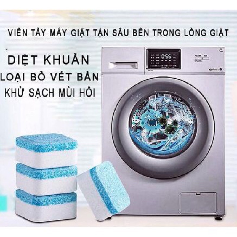 Hộp 10 Viên Tẩy Lồng Máy Giặt, Vệ Sinh Máy Giặt Sạch Sẽ Hiệu Quả