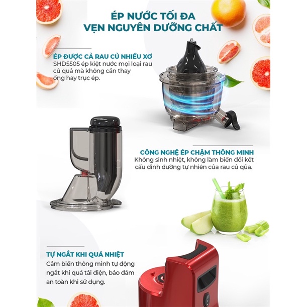 Máy ép chậm SUNHOUSE MAMA SHD5505 công suất 240W - Bảo Hành 24 tháng