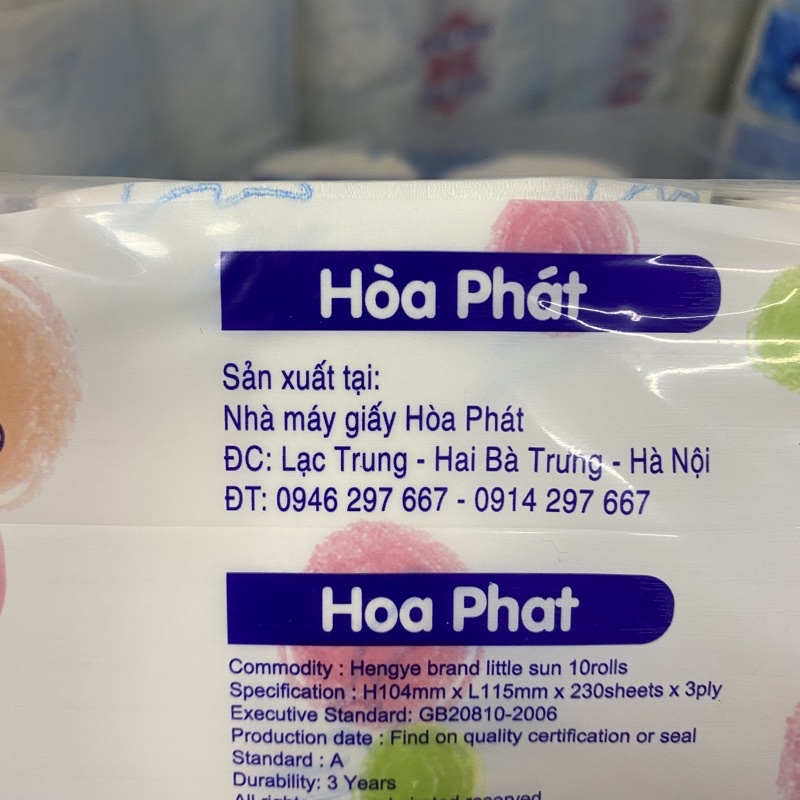 Giấy vệ sinh Hòa phát cá 3 lớp 10 cuộn chính hãng cao cấp cho quán ăn, nhà hàng