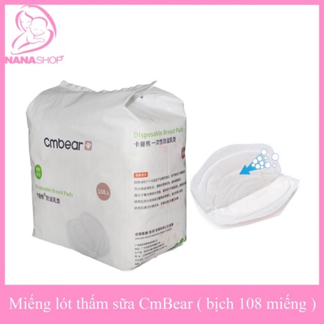 Miếng Lót Thấm Sữa CMBear Bịch 108 Miếng/ Tiết Kiệm.Mamicare bich 100 miếng