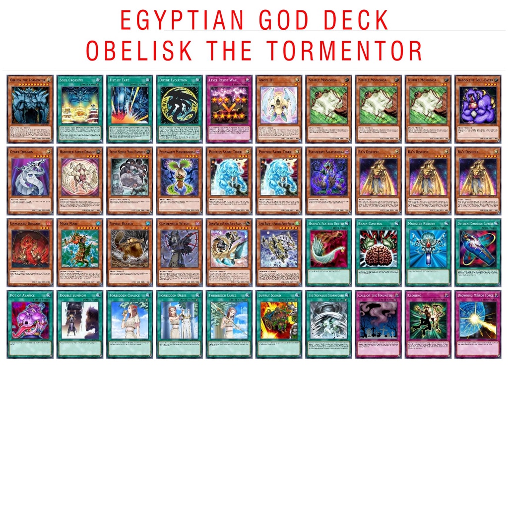 Bộ bài huyền thoại thần  Obelisk EGYPTIAN GOD DECK Obelisk the Tormentor card bài yugioh có tem chất lượng cao