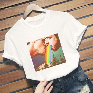 Áo Thun Nam Tay Ngắn Cổ Tròn In Chữ Lgbt Cá Tính