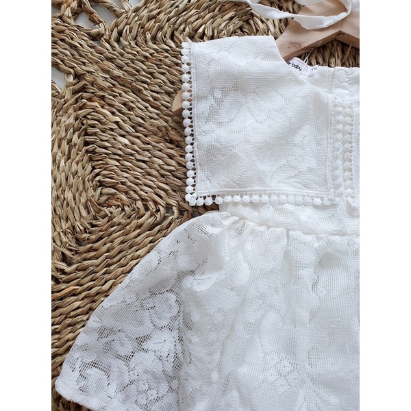 Bodysuit Váy Ren Trắng, Váy Tơ Hồng Cam Hàng Thiết Kế Sang Chảnh Cho Bé Gái Sơ Sinh