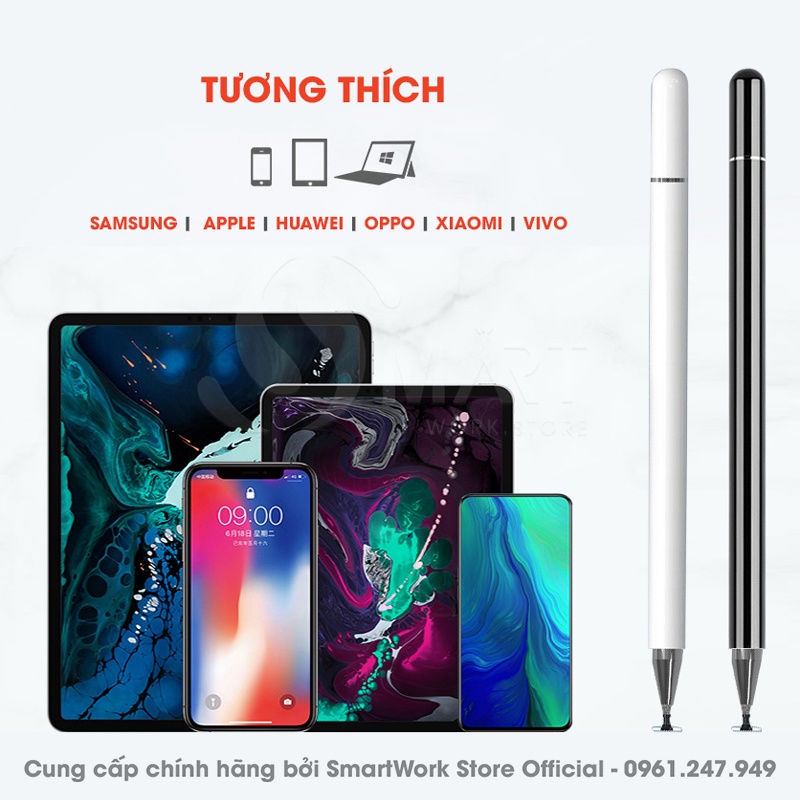 Bút Cảm Ứng Cho Điện Thoại Android/ IPhone/ Máy Tính Bảng Ipad, Công Nghệ Nam Châm Hít, Cảm Ứng Siêu Nhạy