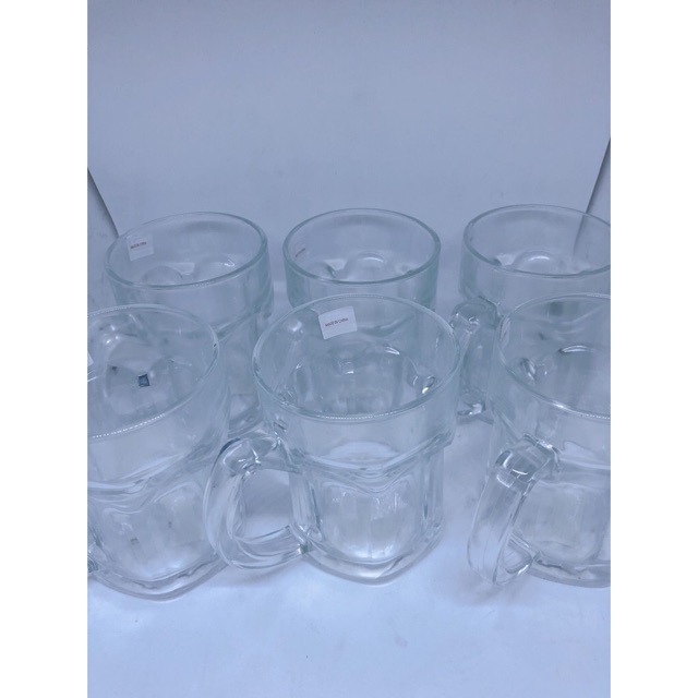 BỘ 6 LY THUỶ TINH CAO CẤP -CÓ QUAI 355ml