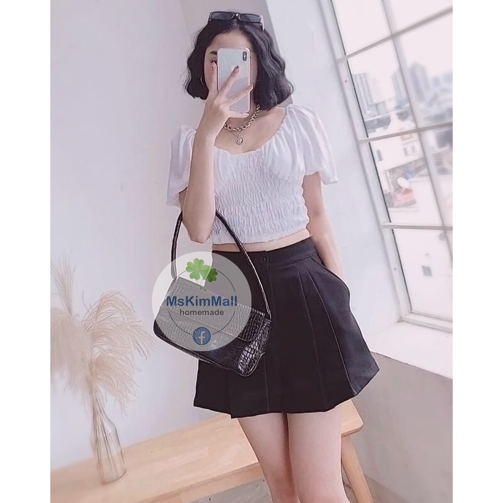 Quần short váy 2 ly MẪU MỚI có thun co giãn phía sau - Quần váy 2 ly