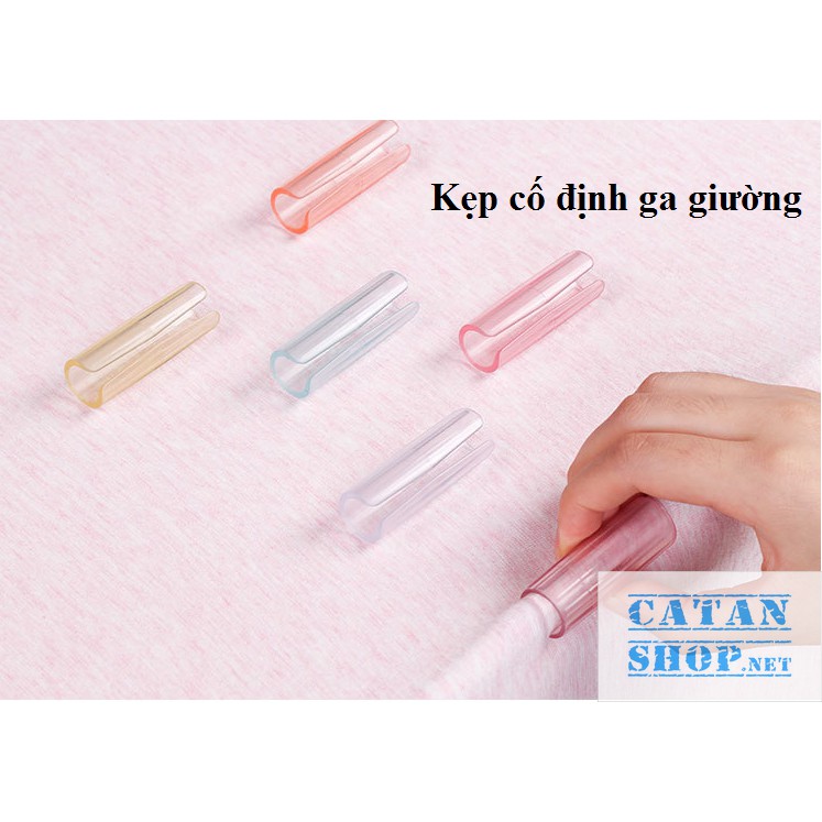 Set 12 Kẹp nhựa trong cố định chống trượt cho chăn ga giường tiện lợi, thông minh