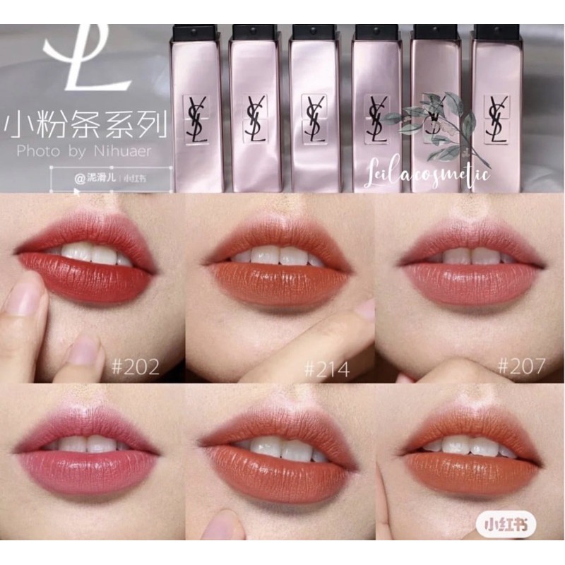 Son YSL Rouge Pur Couture The Slim Glow Matte, Son lì có dưỡng mềm môi cao cấp phiên bản mới vỏ vàng hồng sang chảnh | BigBuy360 - bigbuy360.vn