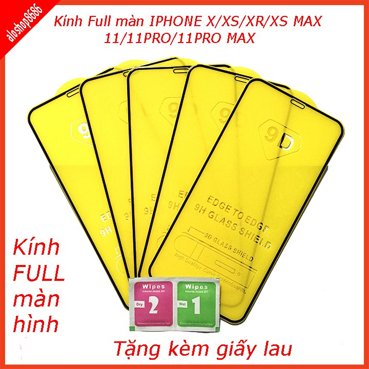 Cường lực IPHONE X ,XS ,XSMAX,XR , 11, 11 PRO, 11 PRO MAX ( tặng kèm giấy lau ướt và giấy lau khô) EDUCASESHOP