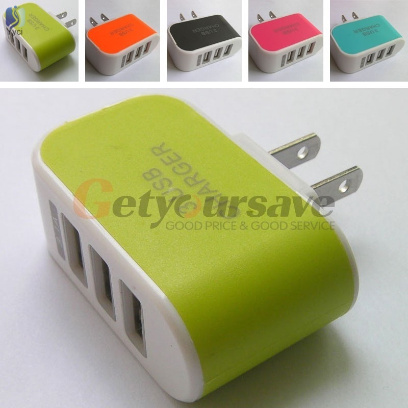 Cóc sạc điện thoại 3 cổng USB nguồn AC phích cắm US tiện dụng khi du lịch