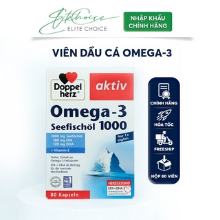 Dầu cá Doppelherz Omega 3 Seefischol 1000, hỗ trợ tim mạch, não bộ, thị lực hộp 80v